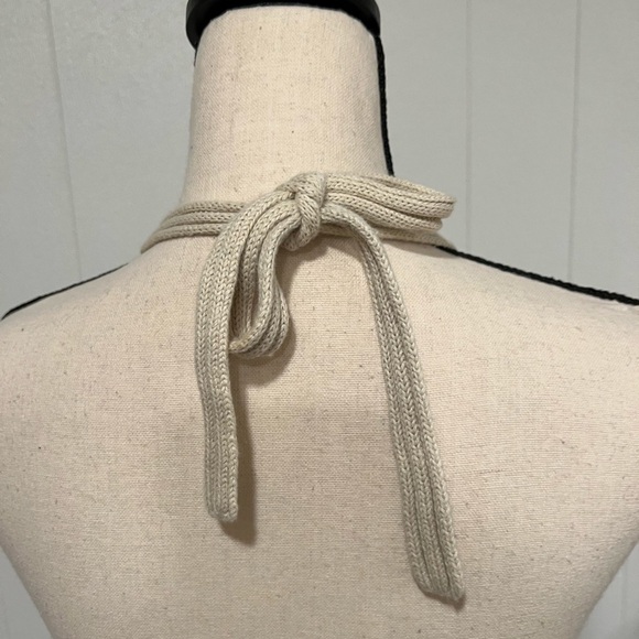 Tangents knitted casual backless ribbed knit camisole top tie around neck - Picture 7 of 12